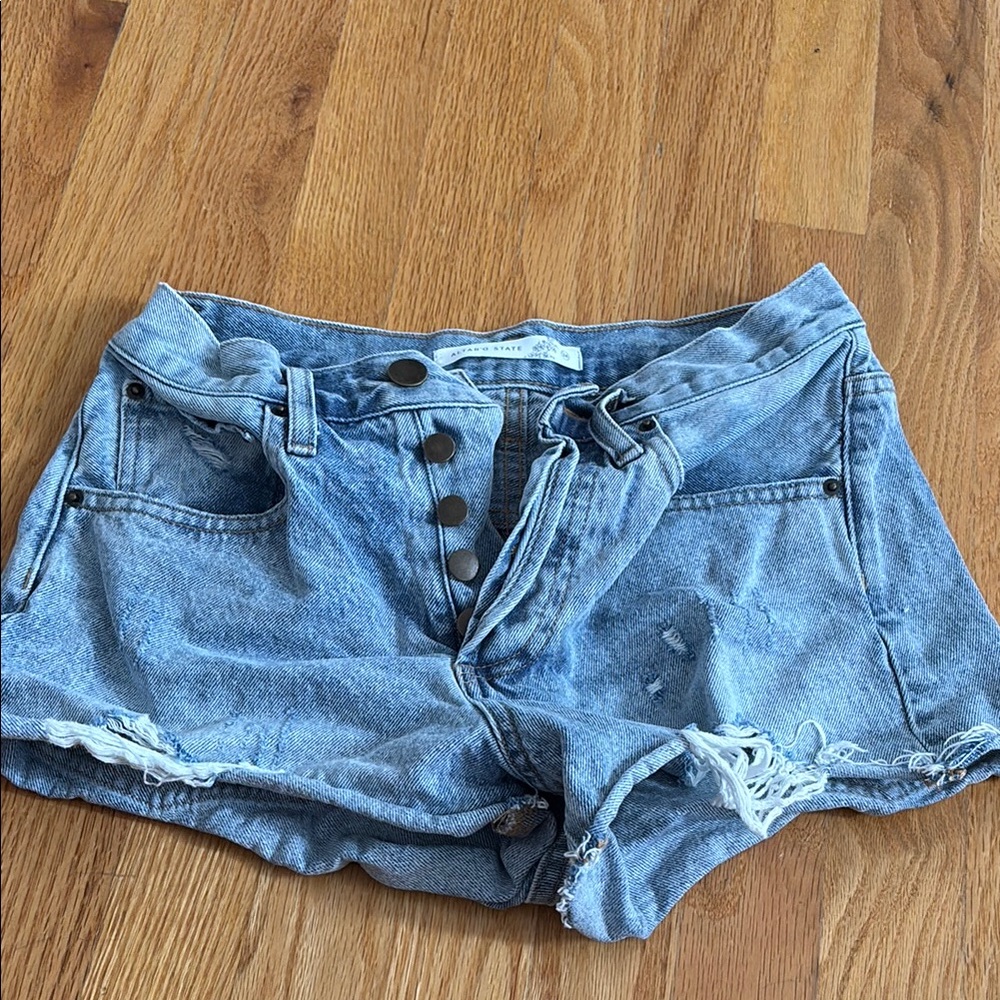Altar'd State Blue Jean Shorts Distressed Cut-Off Style